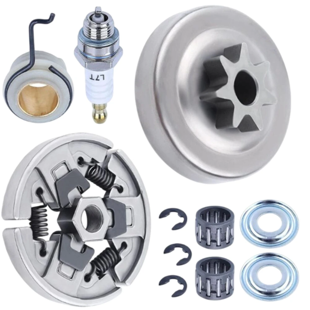 Equipment Maintenance Silver Chainsaw Clutch Kit Worm Gear Block Needle Roller Bearing Included E-clip Included