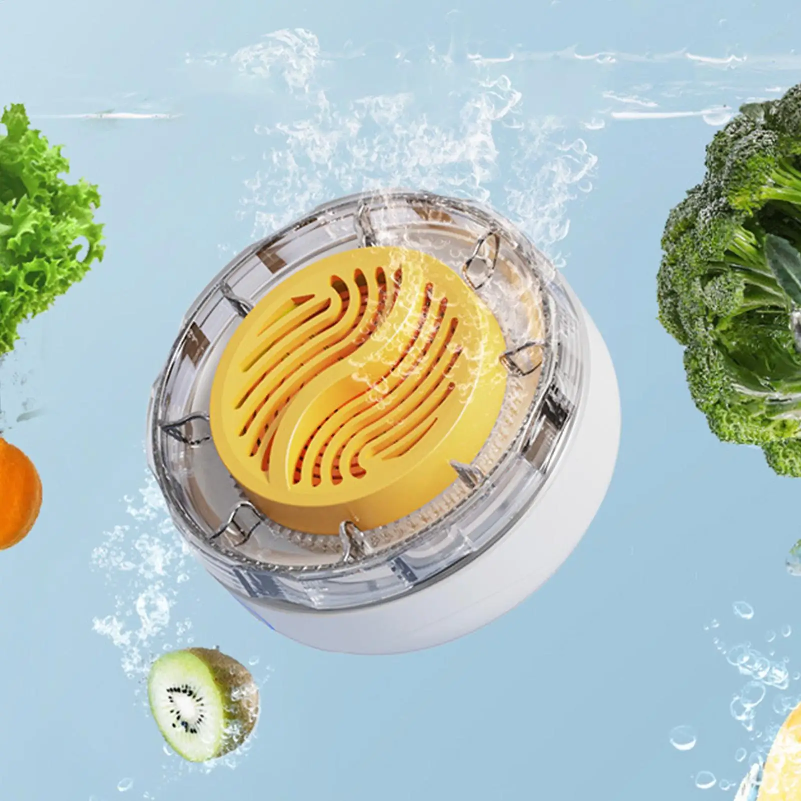 

Fruit Washing Machine Vegetable Washing Machine Portable Automatic Rotation Rechargeable Kitchen Accessory For Cooking Removing