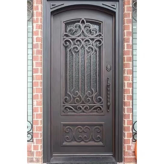 Puerta de Hierro forjado de doble puerta, modelo de Puerta de Hierro, admite personalización, precios