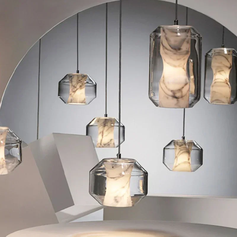 

Scandinavia Design Pendant Lamp Ceiling Glass Chandelier Living Dining Bedroom Suspension Hanging Light