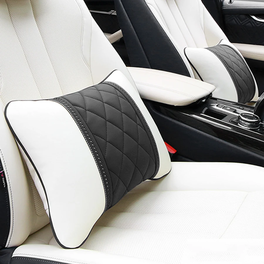 Almohada Lumbar para asiento de coche, reposacabezas de cuero para el cuello, accesorios de lujo, para Mercedes Maybach Clase S, NAPPA