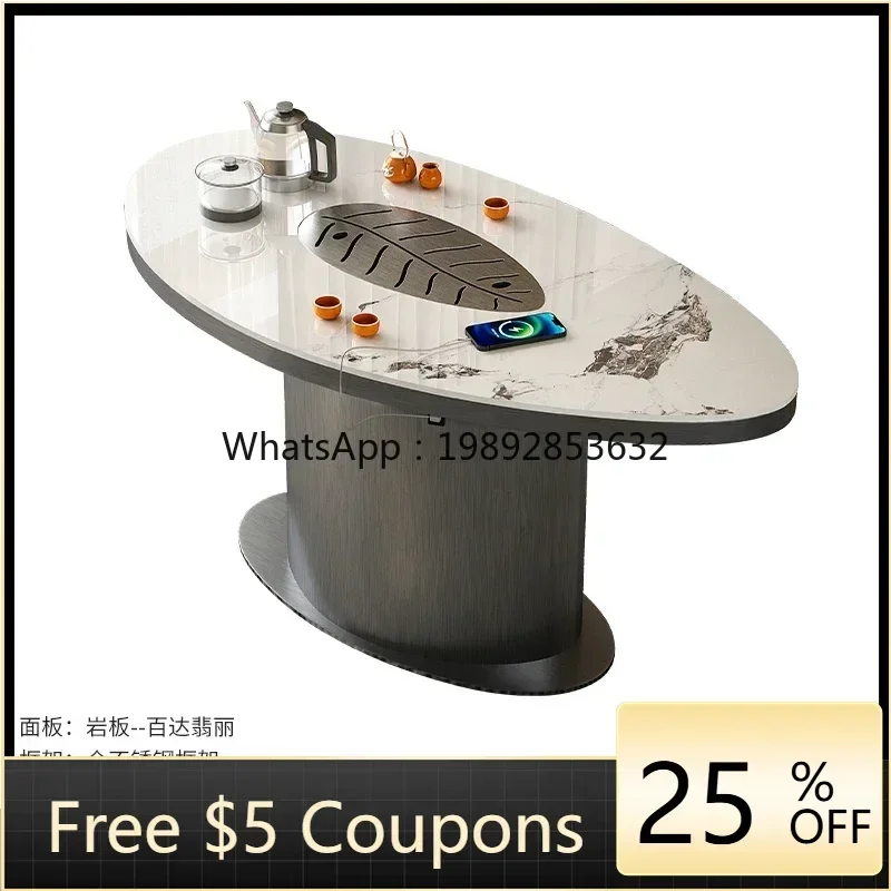 

B1 light luxury premium balcony kung fu tea table and chair combination tea simple modern charging