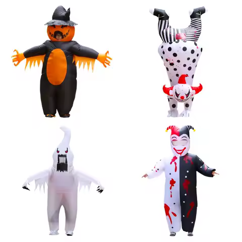 Terrifying clown pumpkin inflatable costume Halloween party pressure artifact scary and funny adult cosplay props