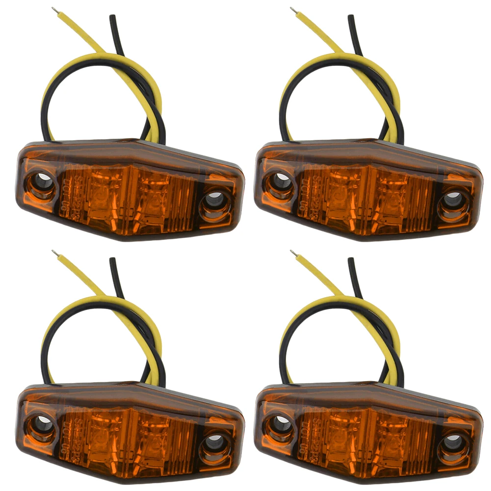 

4pcs Amber LED Side Marker Lights 2*5W 12V--24V Piranha Lamp Universal For SUV, Vans, Lorry, Rvs, Trucks High Brightness