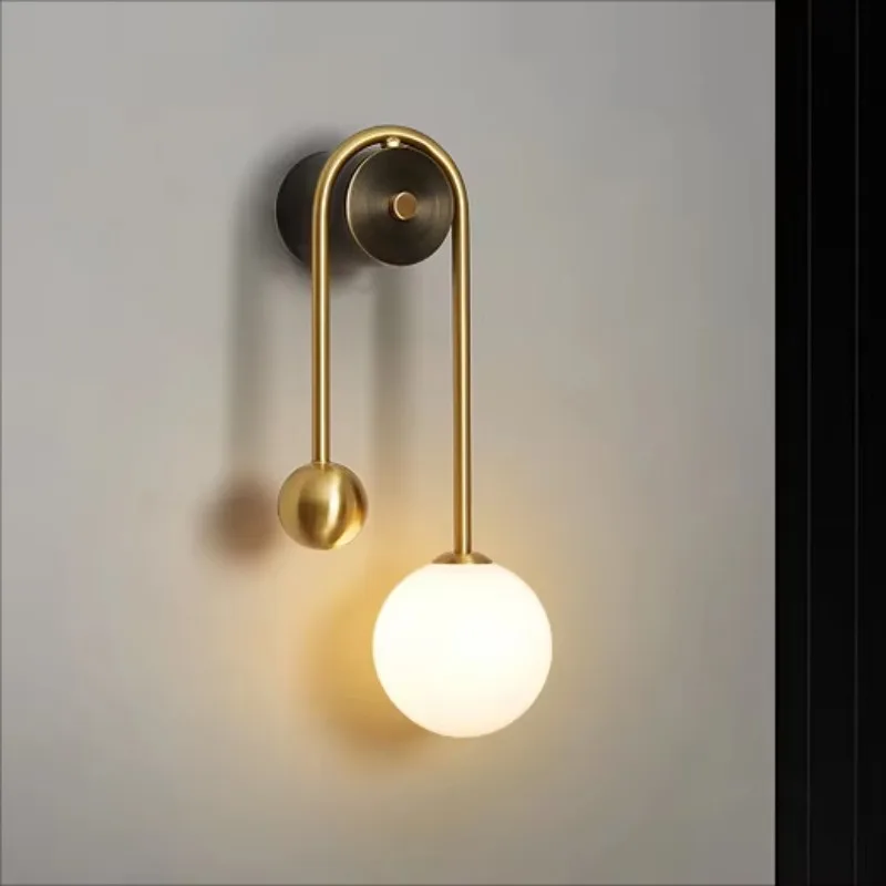 

Elegant gold living room background wall lamp Unique bedroom bedside wall lamp