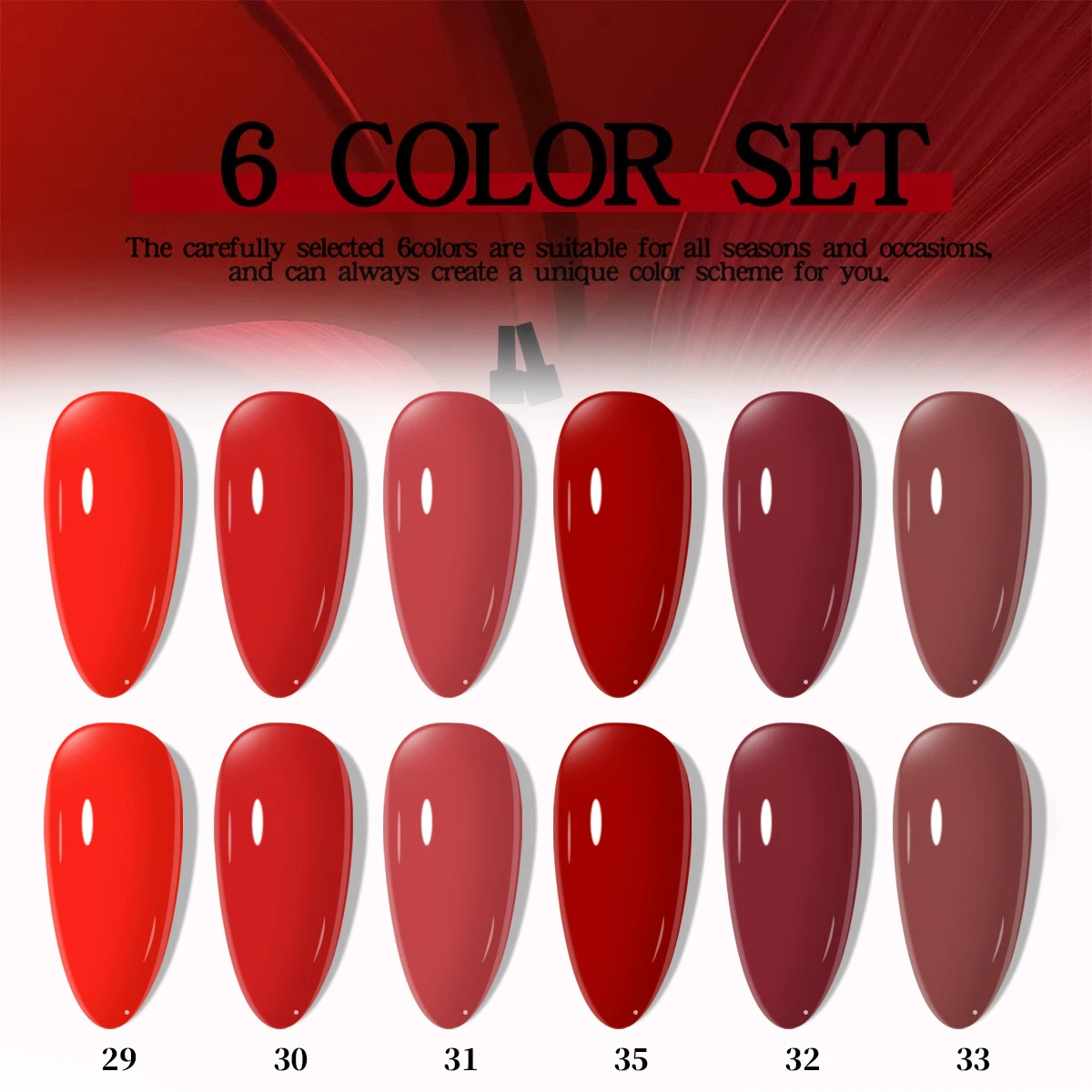 Sechsfarbiges Rotwein-Gel-Nage – Nail Art Red Wine Bewertung und Preis