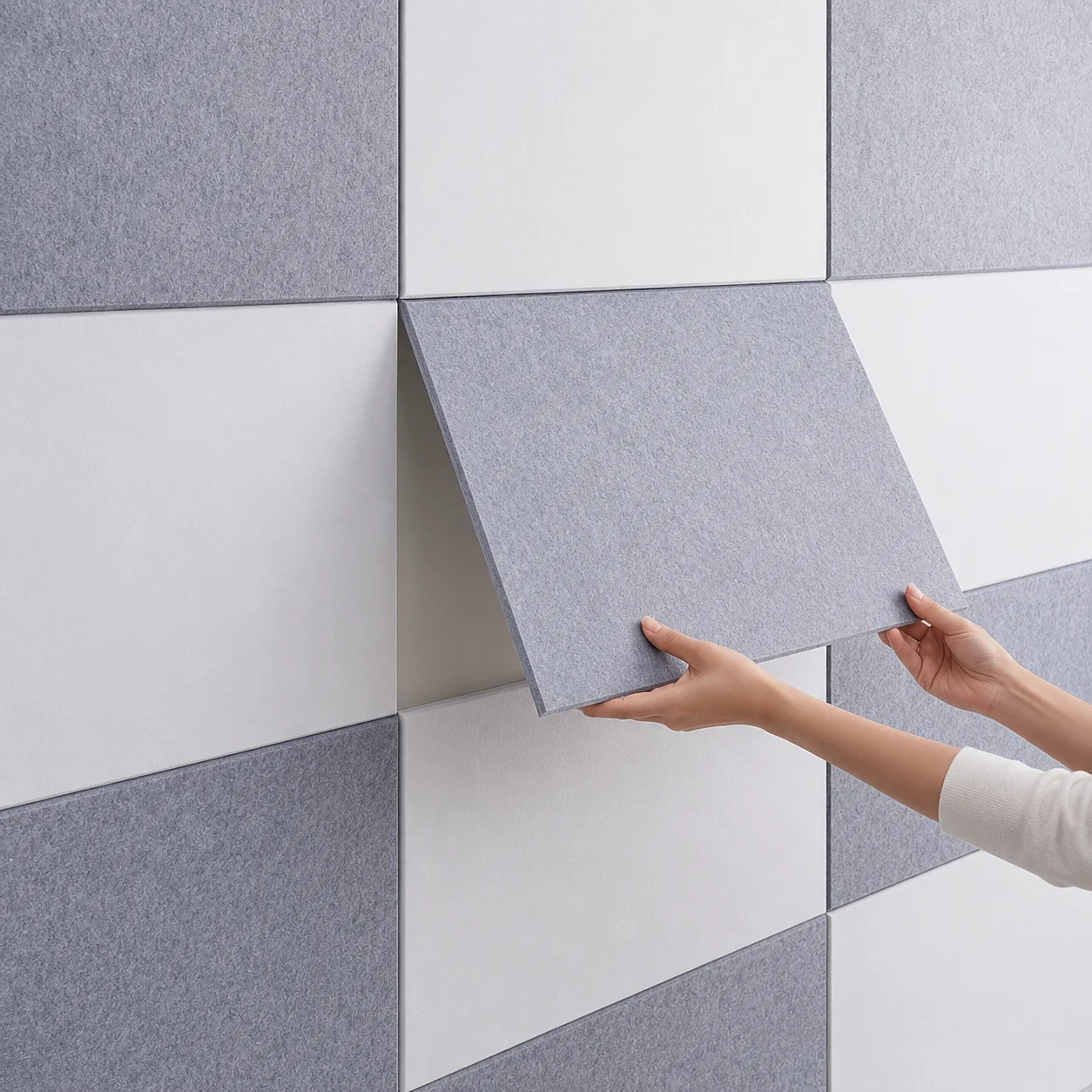 18PCS 30x60CM 0.9CM High Density Sound Proof Insulation Acoustic Wall Panels Soundproofing Absorbing Pin Note Felt Memo Cork Boards Wallpaper Sticker for Studio Treatment Office Home Living Room Bedroom Decor School Decorative