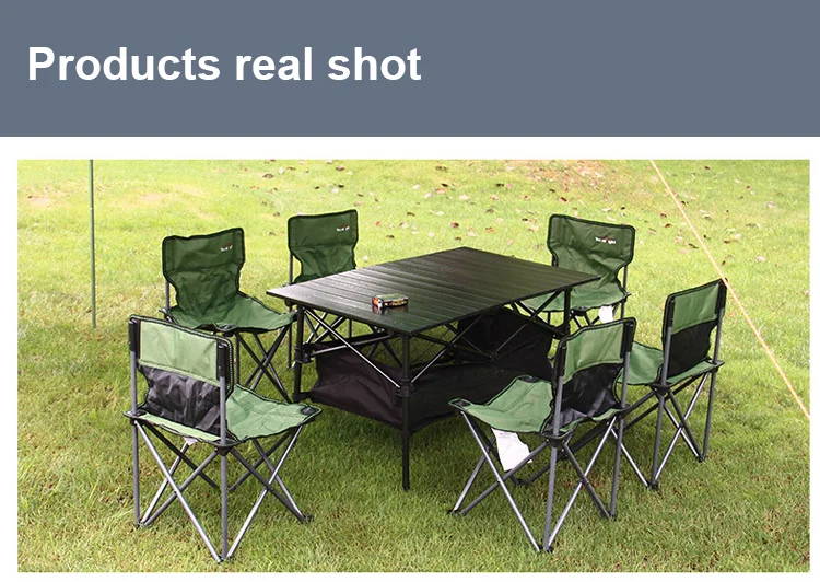 Outdoor Furniture Aluminum Folding Picnic Camping Table And Chair Set 2024