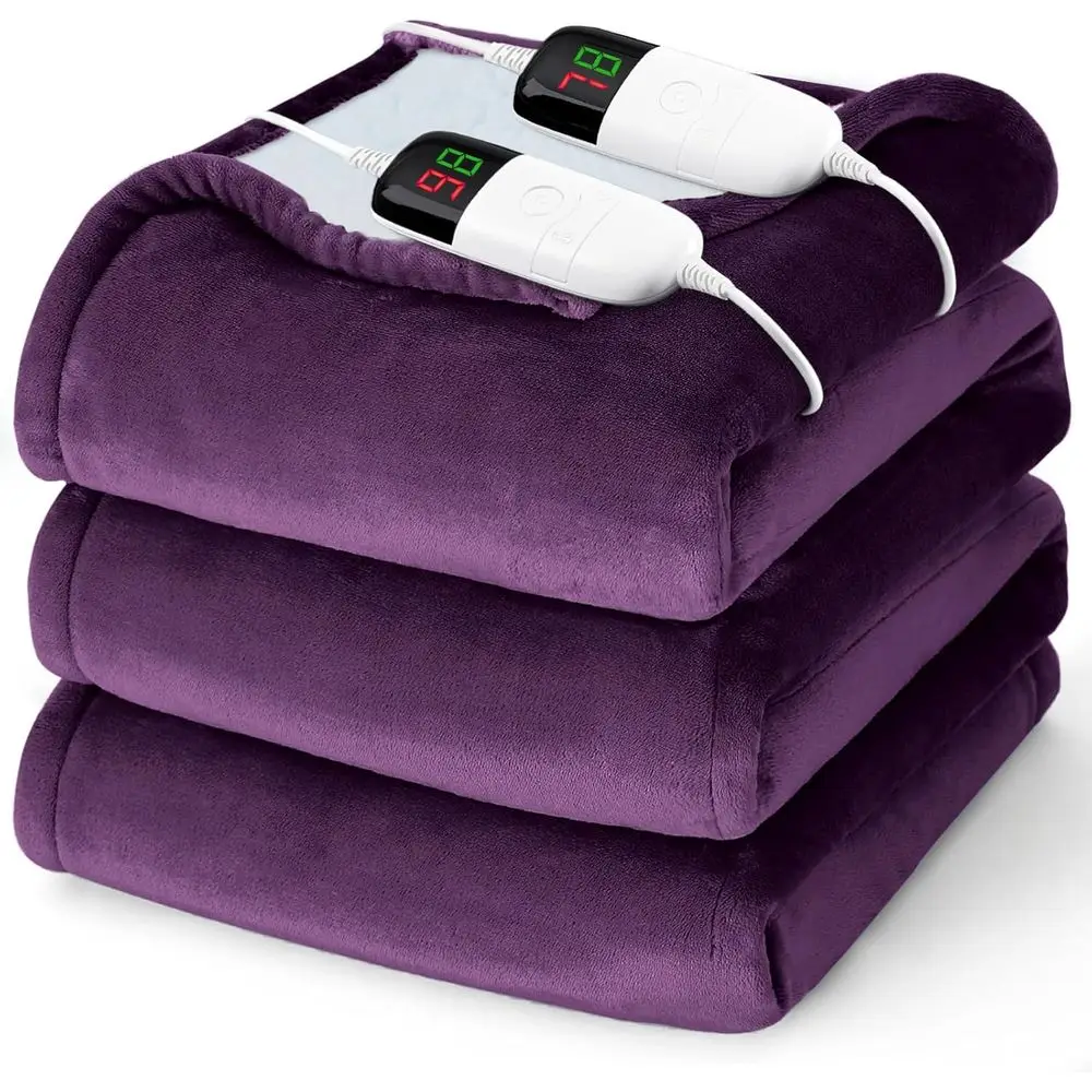 

Queen Size Electric Blanket 84 x 90 with Dual Controls, 10 Heat Levels & 8-Hour Auto-Off, Perfect for Cozy Nights and Gifts