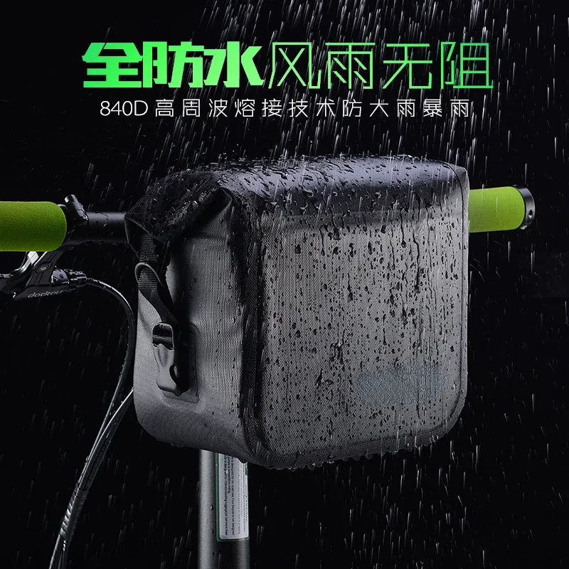 Full Waterproof Handle Bar Bag Bicycle Front Bag Mountain Bike Folding Bicycle Bicycle Bags Cycling Fixture and Fitting