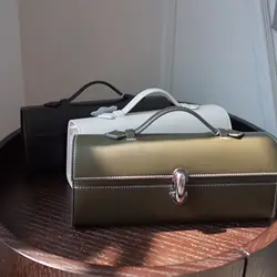 FIRMRANCH French Elegant Simple Women's Flip Handbag Three-Dimensional Classic Solid Color Design Stylish Purse
