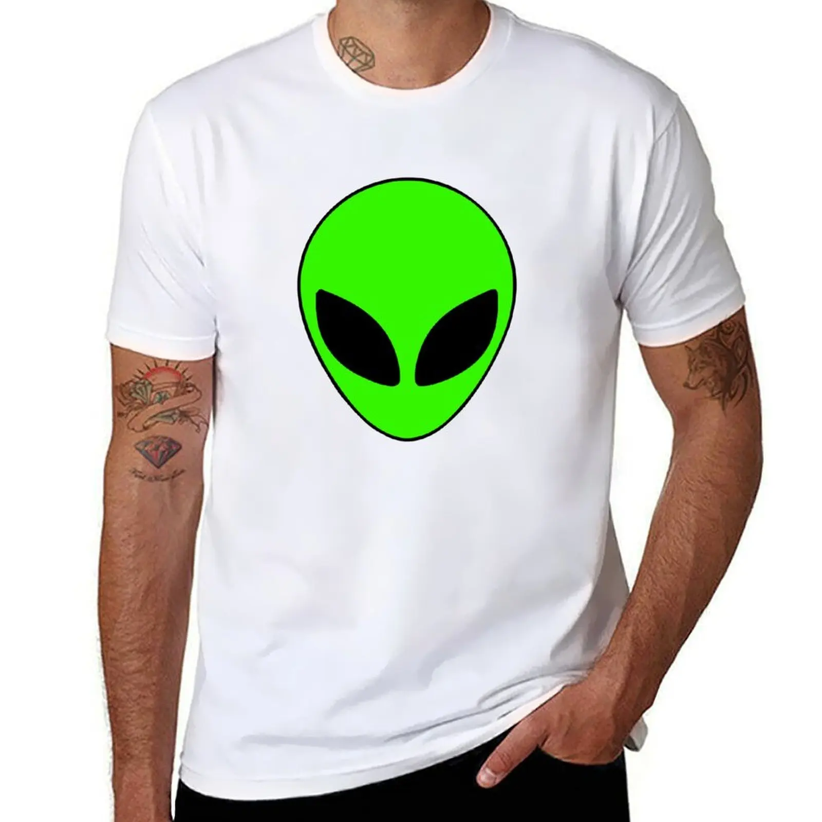 

Green Alien T-Shirt anime tshirt man t shirt heavy cotton T-Shirt