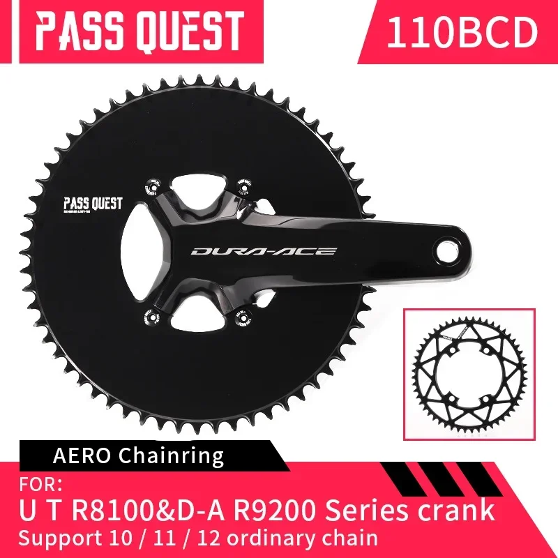 

PASS QUEST R110-DU 110BCD Chainweel 46T 48T 50T 52T 54T 56T 58T Chainring for Shimano ULTEGRA R8100 CRANK Dura-ace R9200