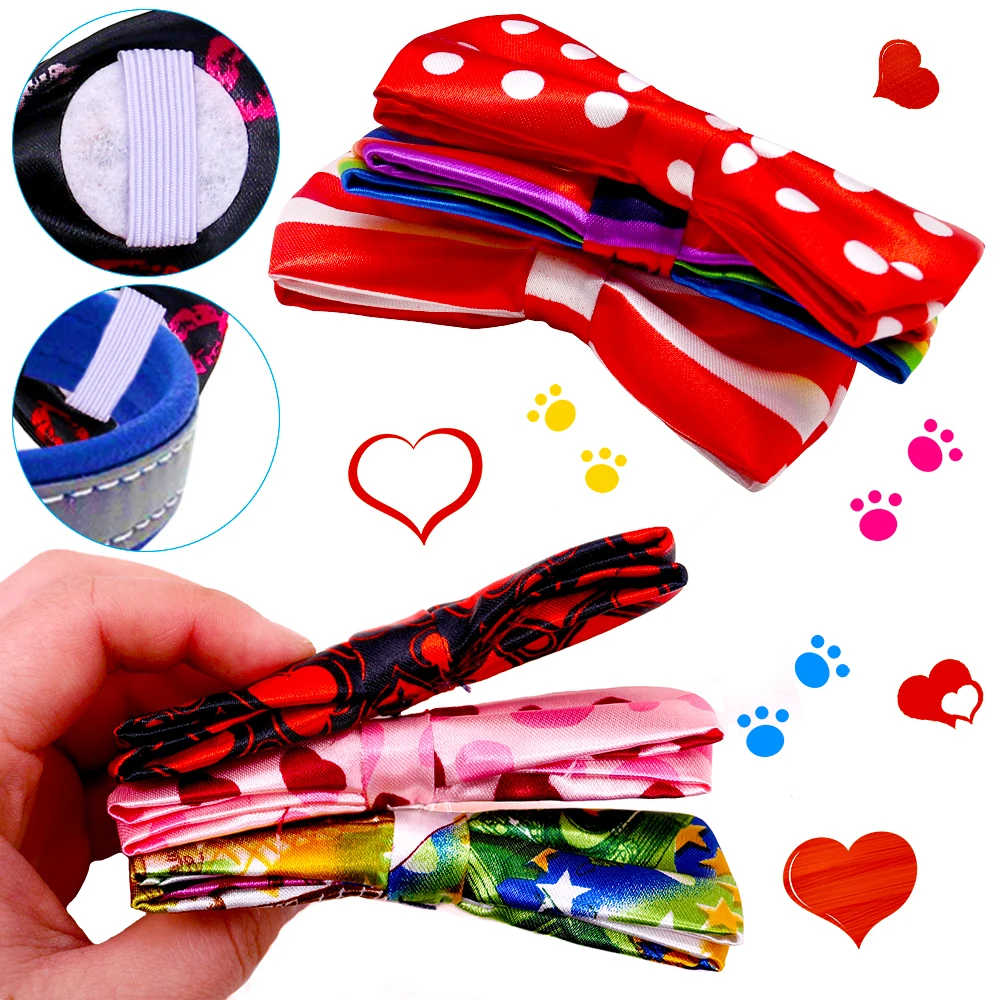 New 50/100 pcs Dog Collar Bow Tie Double Dog Bows Dog Supplies Removable Pet Dog Bowties Collar Decoration Pet  Accessories