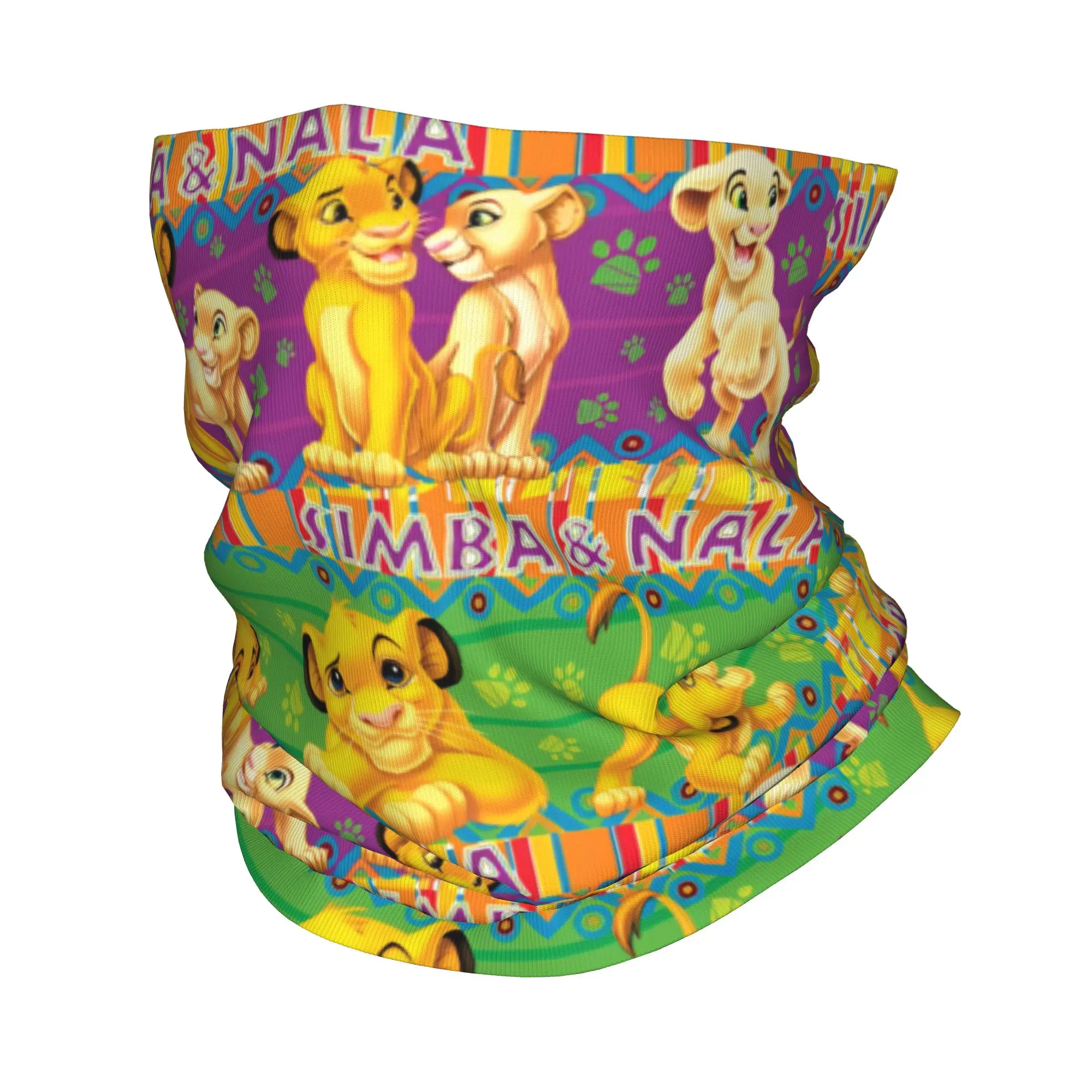 

Зимний ветрозащитный шарф-бандана с мультяшным принтом «Король Лев» и «Хакуна Матата» для мужчин, многофункциональный гейтер для катания на лыжах, аниме-повязка на голову