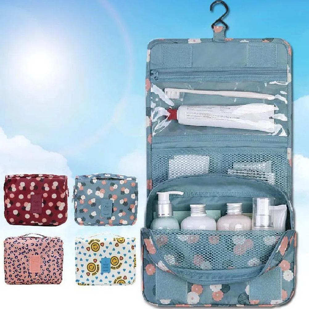 

Hanging Travel Storage Bag Navy Point Polyester Ultra-Light Waterproof Organizer Pouch Multiple Compartments Hanging Hook