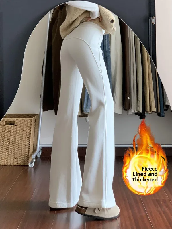 กางเกงโยคะทรงกระดิ่งแบบมีซับในสไตล์อเมริกัน รุ่น Extended Length พร้อมเชือกผูกเอว ทรงลำลอง ยาวคลุมเท้า