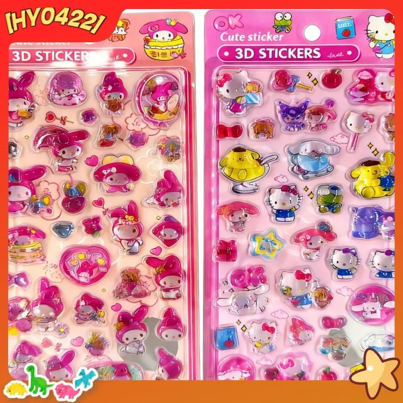 

3D-наклейки с Куроми и Мелоди из смолы, с объемным рисунком, милые персонажи, для чехлов на телефоны, ноутбуков, творчества своими руками, подарок для детей