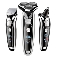 HATTEKER 3in1 Wet Dry Powerful Electric Razor Men Body Beard Hair Trimmer Rechargeable Electric Shaver Face Shaving Machine Kit