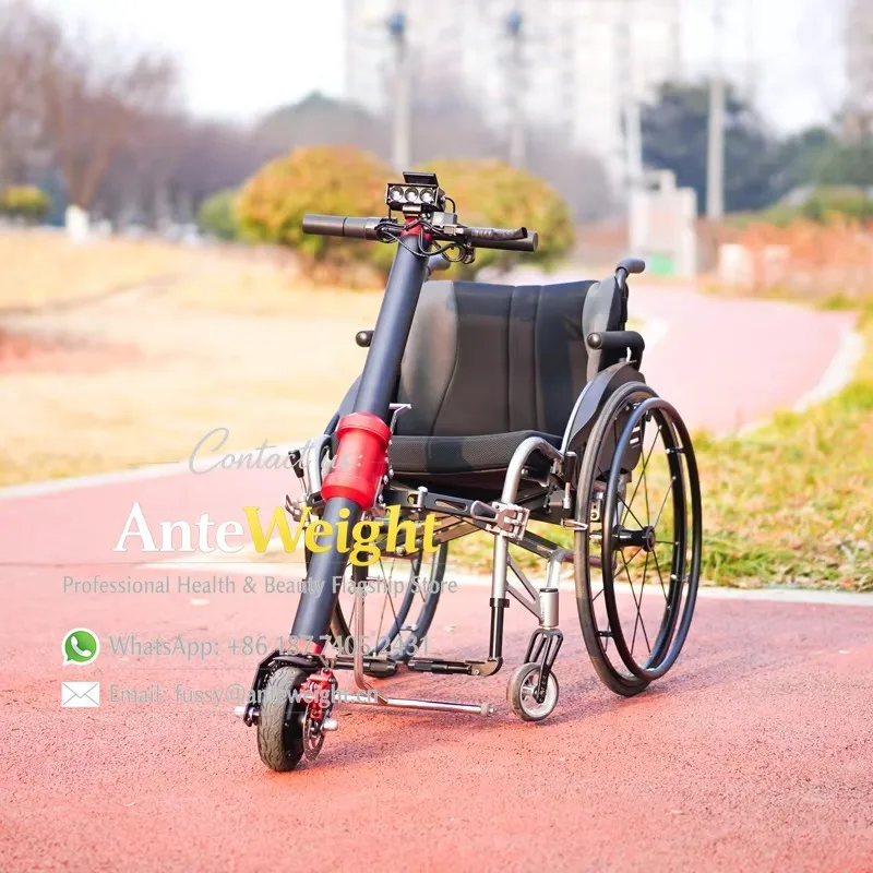 Electric Wheelchair Handcycle Attachment, Quick Connect Motorized Head for Manual Wheelchairs,Mobility Aid