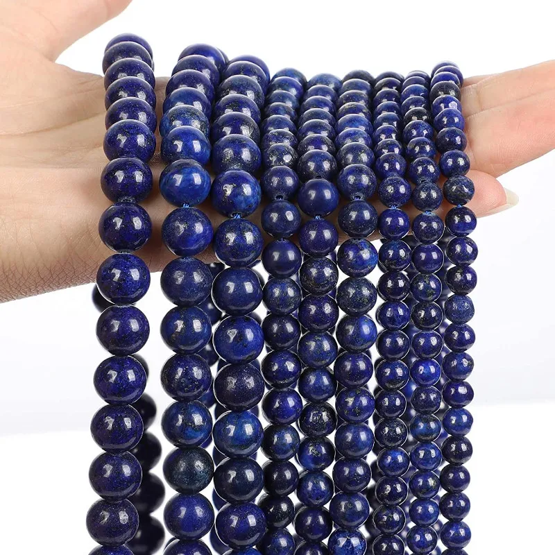 

Lapis Lazuli Loose Beads Natural Gemstone Smooth Round Stone Bead for Jewelry Making Charms Bracelets