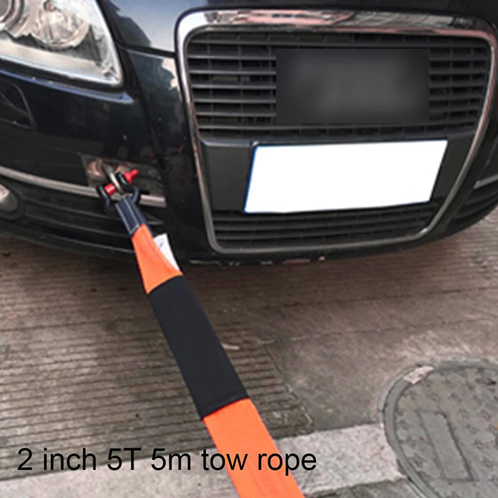 Emergency Off Road Towing Rope Heavy Duty Trailer Rope 5 Tons Capacity Car Road Recovery Tow Strap Towing Accessory for Car