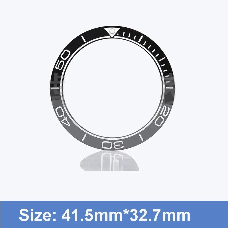 Neigter, 41,5 * 32,7 mm großer, keramischer, leuchtender Lünettenring mit Einlegearbeit für Seamaster 600 Uhrenzubehör – Detail 8