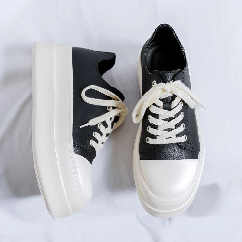 

Couple Style Big Toe Thick Sole Height Increasing Board Shoes High-end Niche Classic Breathable High Street Casual Derby Shoes