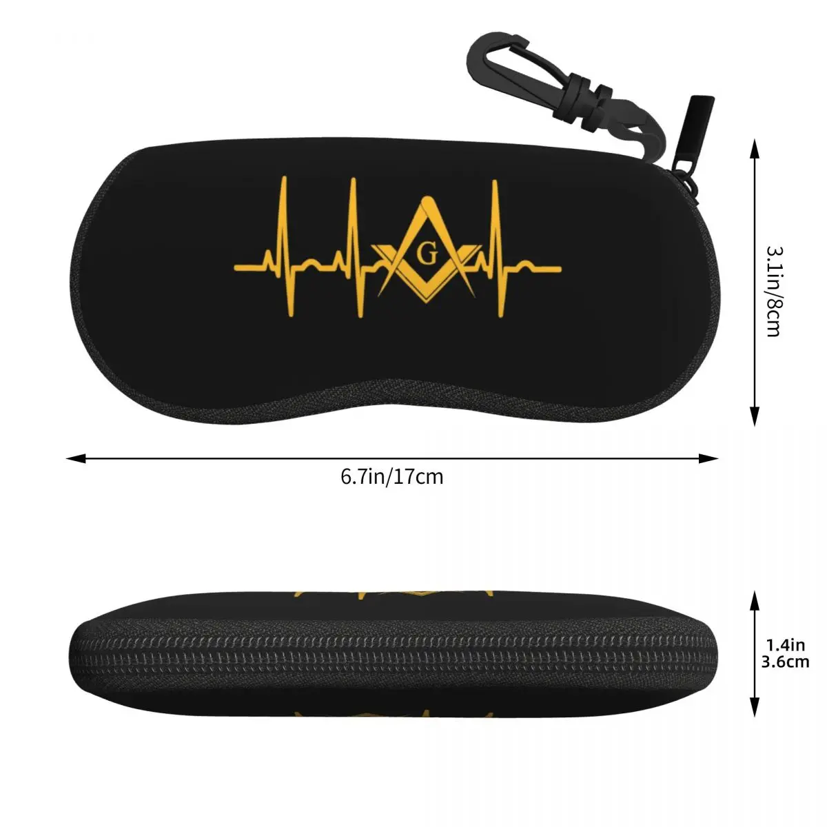 Custom Heartbeat Freemason Shell Eyeglasses Case Men Women Cute Masonic Mason Glasses Case Sunglasses Box Pouch