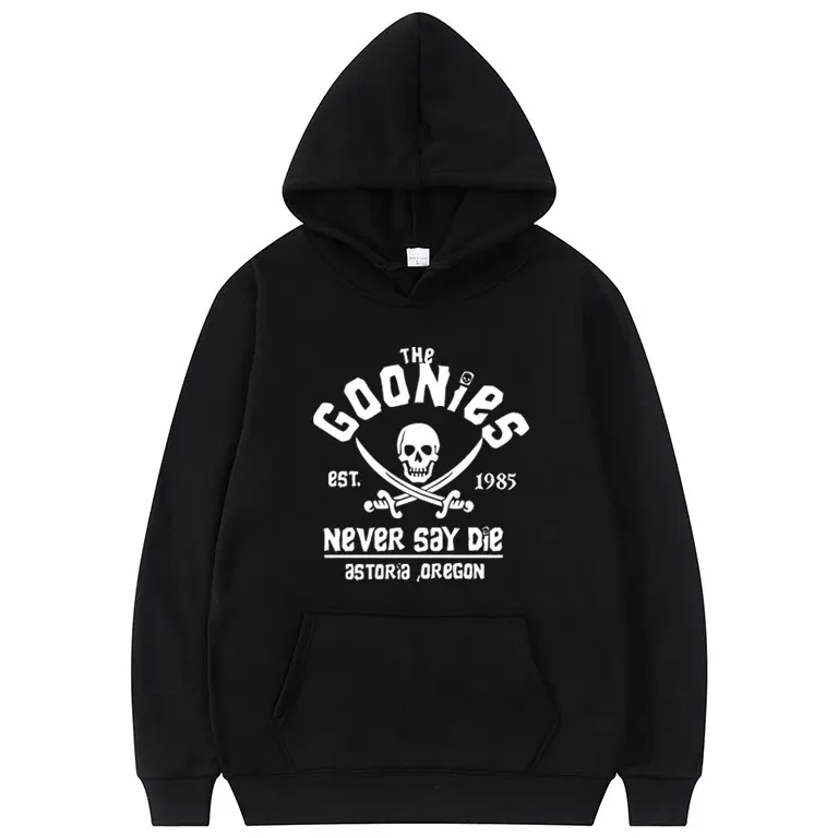 

Funny Movie The Goonies Never Say Die Skeleton Graphic Hoodie Men Women's Vintage Oversized Streetwear Unisex Fashion Pullover