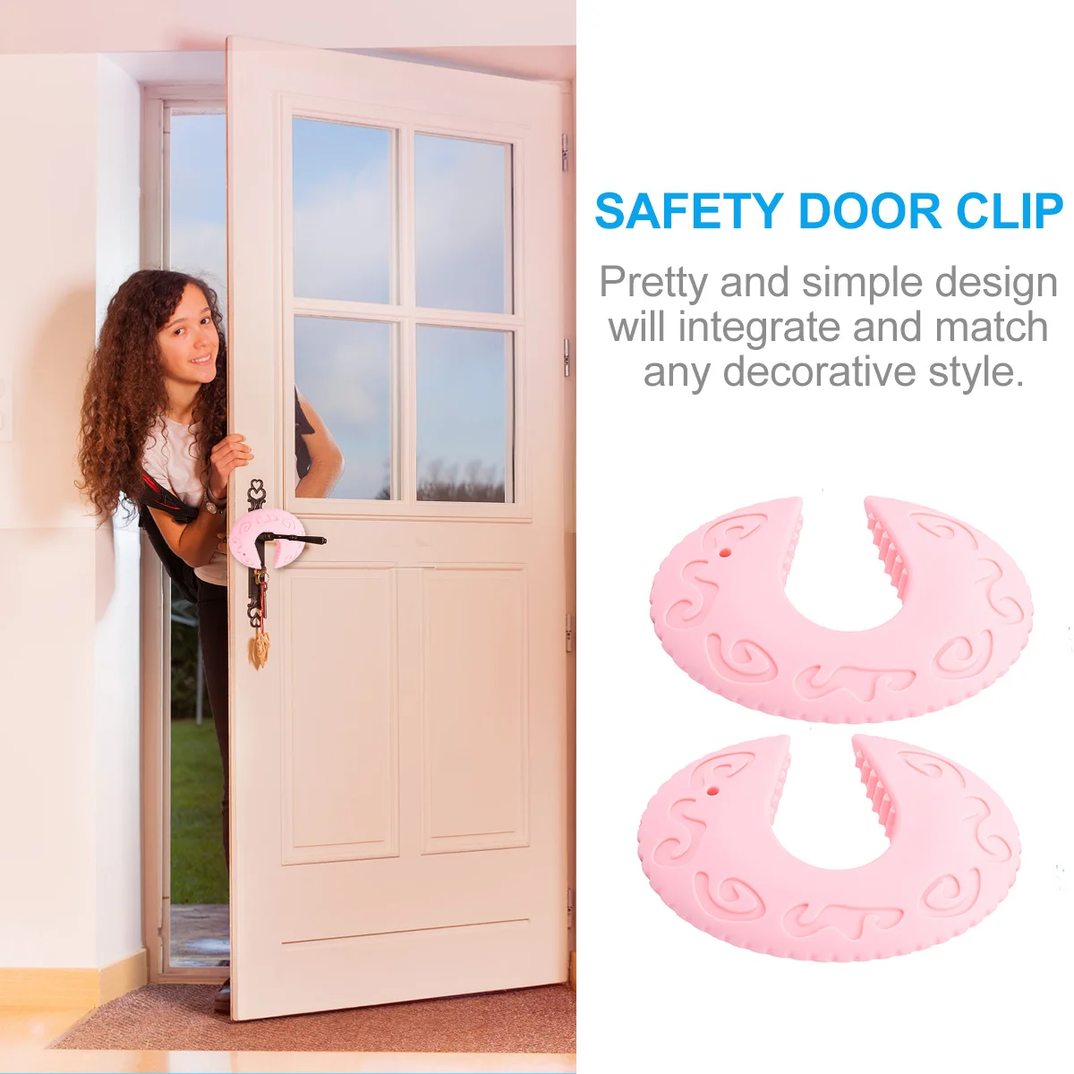 

2Pcs Door Pinch Guard Silicone Finger Protector Easy to Use Durable Shockproof for Home Safety Silicone Finger Pinch Guard