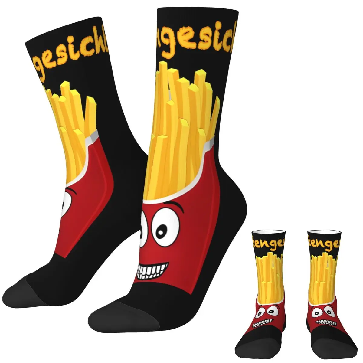 French Fries Socks Spring Stockings Retro Women Men Medium Soft Socks Design Outdoor Anti Skid Socks