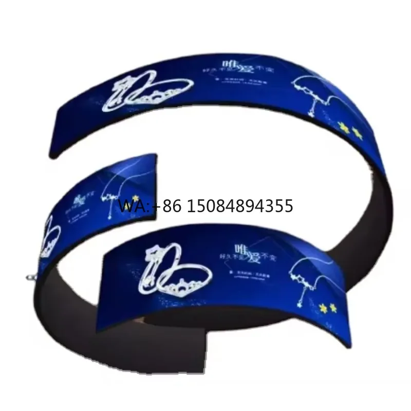 Circular Curved Soft Flexible Led Display P2 Screen Exhibition Trade Show Cylindrical Column Video Wall Creative Design