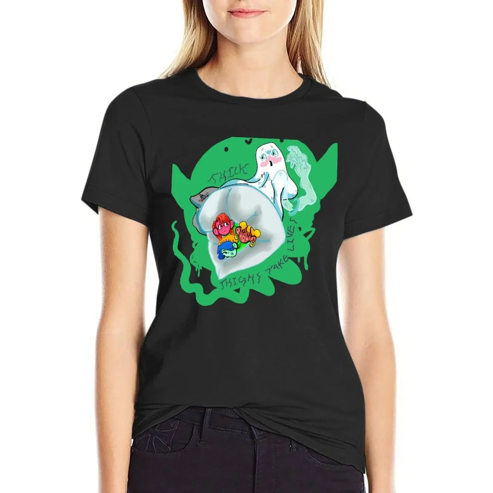 

Ghost THighs! T-Shirt vintage clothes Aesthetic clothing quick drying Summer Women's clothing