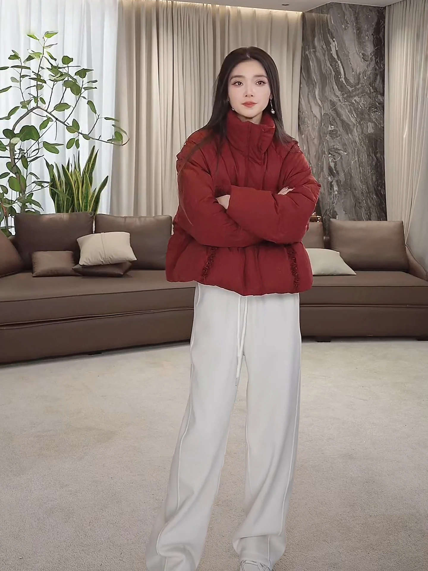 

Теплый воротник-стойка, повседневный универсальный осенне-зимний новый Sle Du down Jaet LA eila от Qianyu, деревянный дизайн