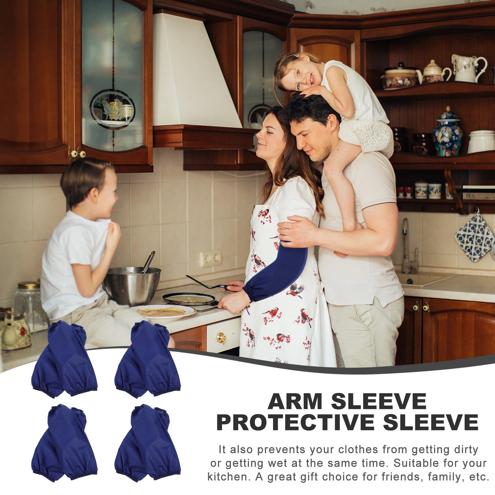 4 คู่กันน้ําและ Oilproof แขนถังแขนแขนทํางาน Sleevelet ครอบคลุมข้อมือประณีต