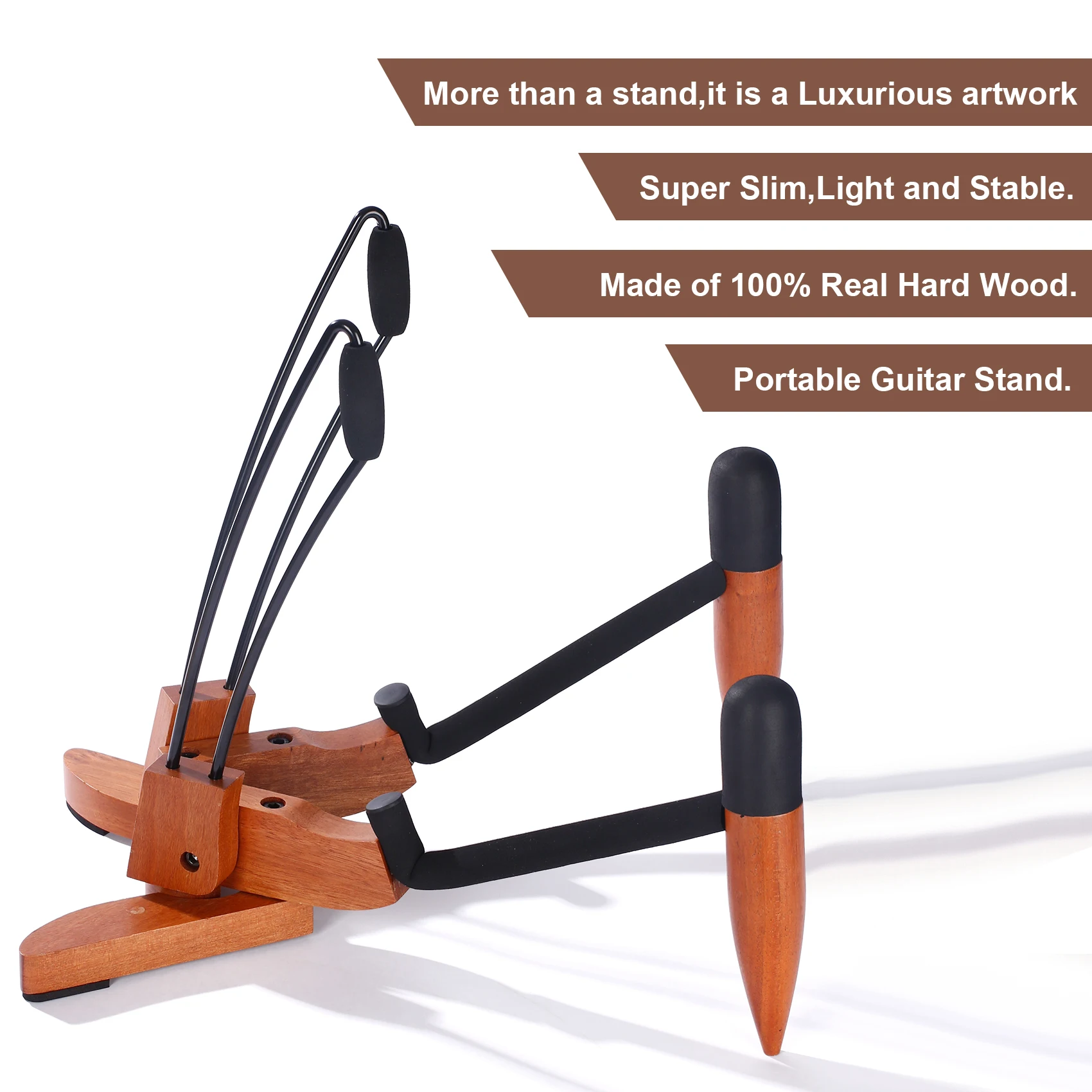 Hardwood Folding Guitar Stand For Shop Home Storage Display Guitar Floor Rack,Guitar Holder for Acoustic/Classical Guitar&Cello
