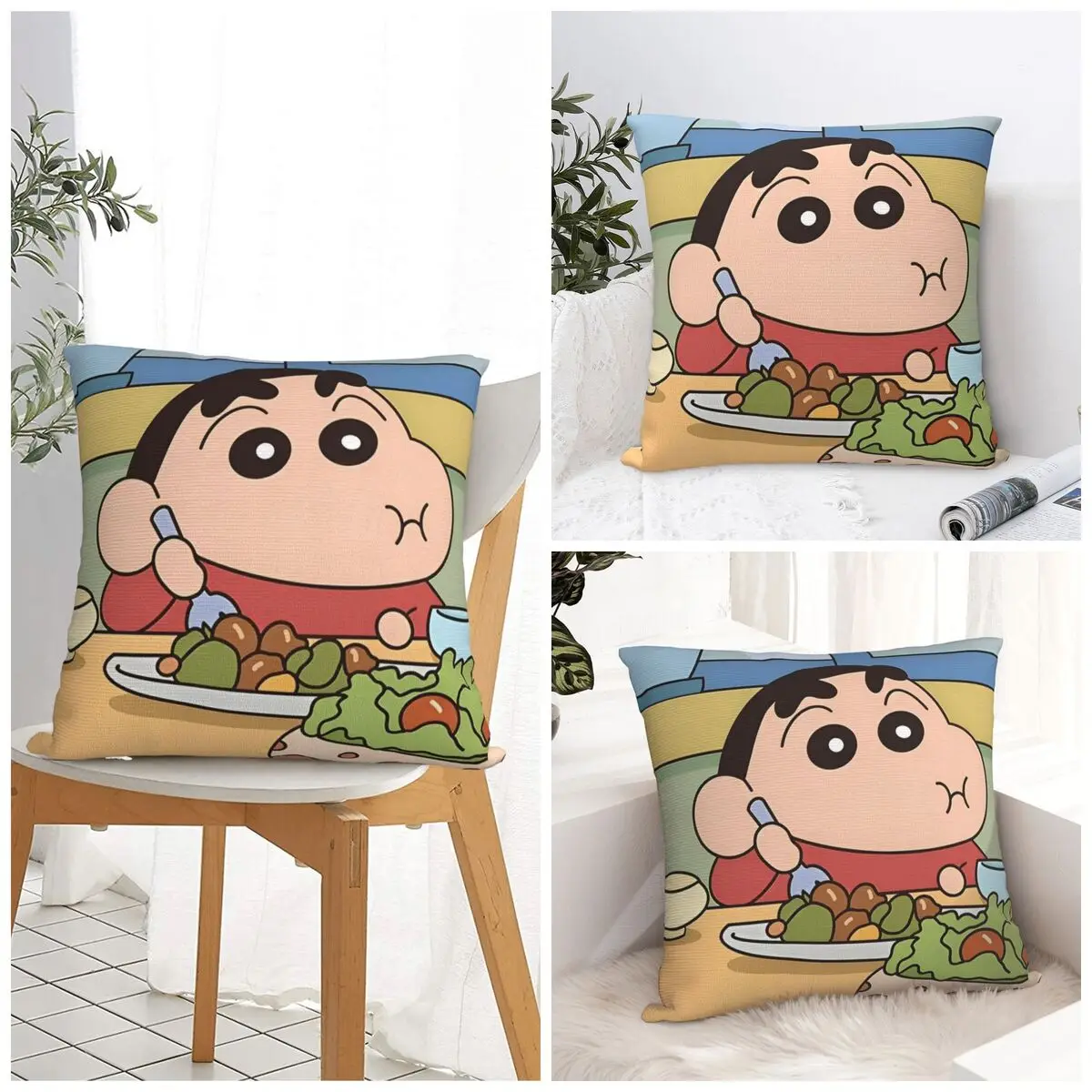 Crayon Shin-chans Pillow Case Novelty Pillow Cover Soft Pattern Cushion Cover Pillowcases For Sofa Home Decoration
