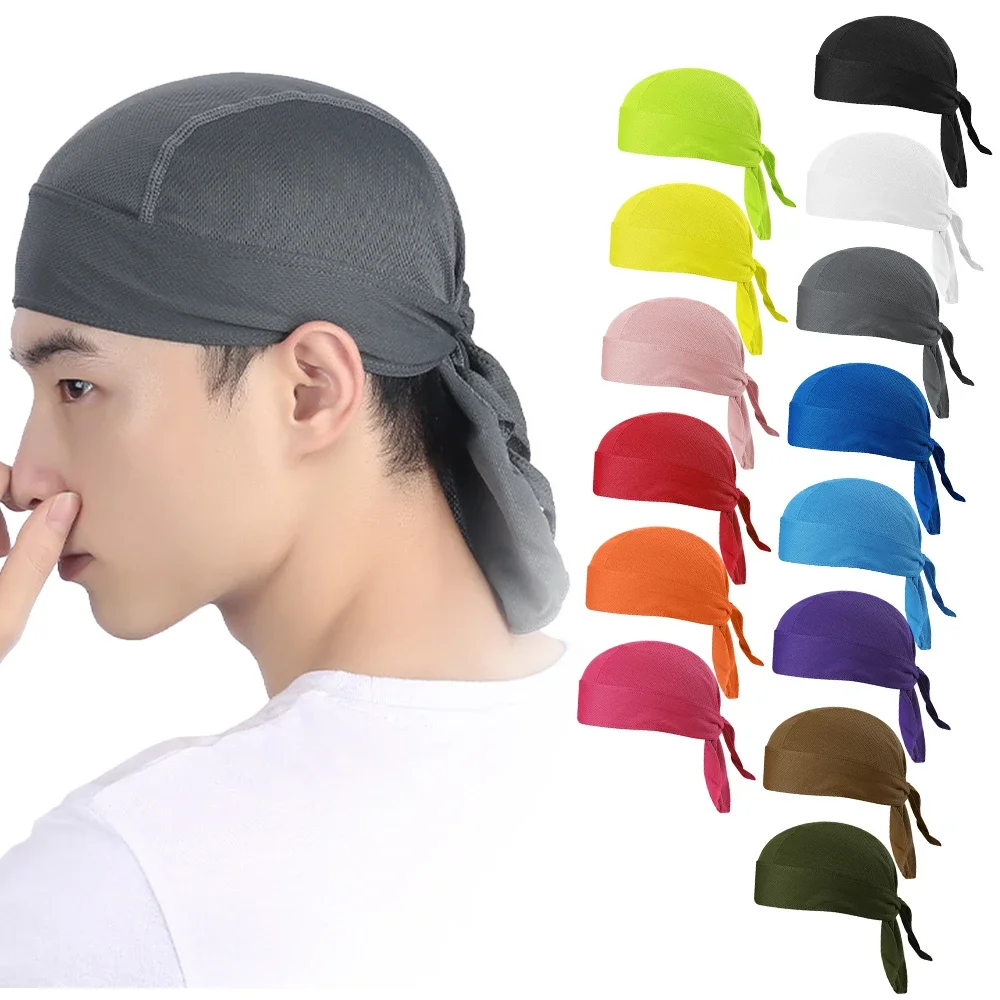 Sweat Wicking Cycling Headscarf Men Women Breathable Running Hiking Helmet Cover Elastic Bandana Comfortable Climbing Pirate Hat