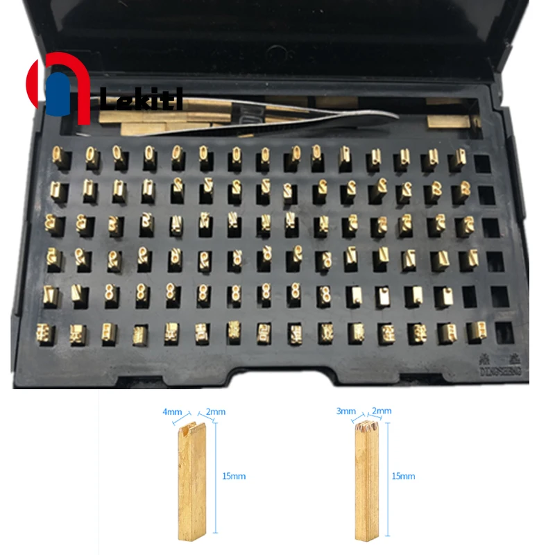 Máquina de codificação de letras de cobre, carimbo de letras de latão, números, fonte do alfabeto para DY-8 HP-241 HP-241B, máquina de código de data de personagem