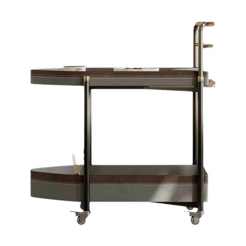 

Italian minimalist can be moved side table wabi sandy wind simple luxury trolley saddle leather sofa side table small coffee