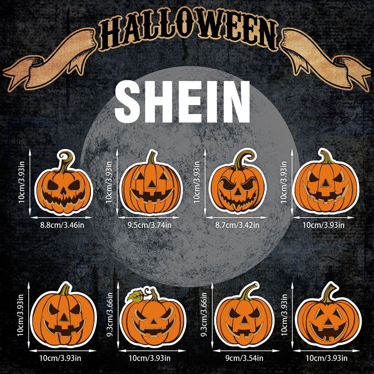 8pcs Vintage Halloween Tree Ornament Decorations Horror Pumpkin Witch skull pendant Hanging Tag for Halloween Party home Decor