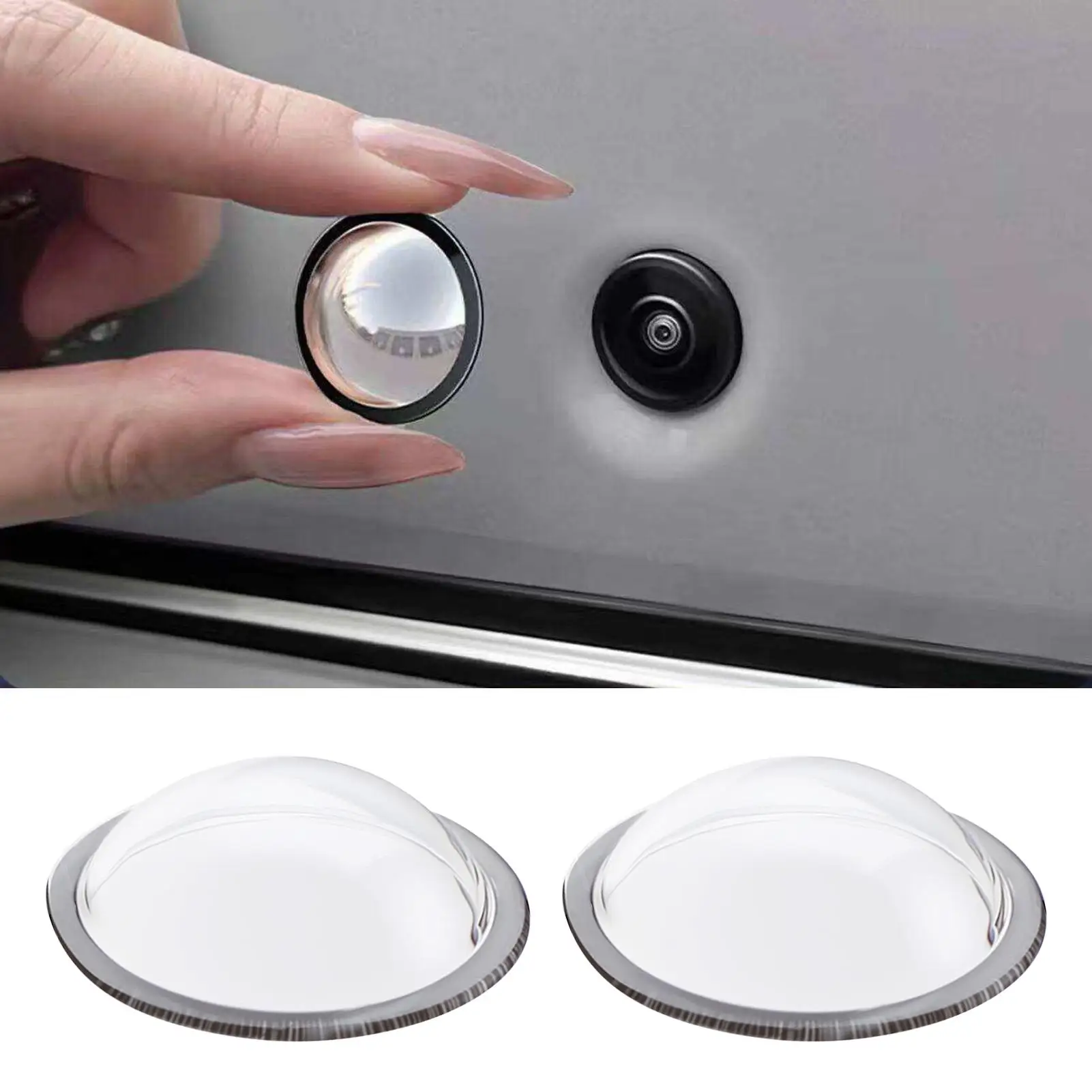Car Camera Cover 2 Pieces Clear Anti-Rain Shield Vehicle Camera Guard for Front Rear Road Trip Driving Rainy Day