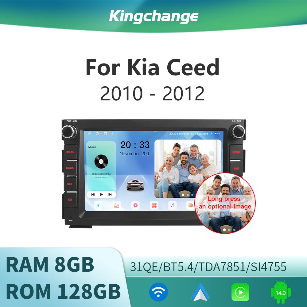 

Kingchange Android 14 7" 2 Din Car Multimedia Radio Stereo For KIA CEED 2010-2012 Venga 2010 2016 CarPlay Auto 360 WIFI SWC BT