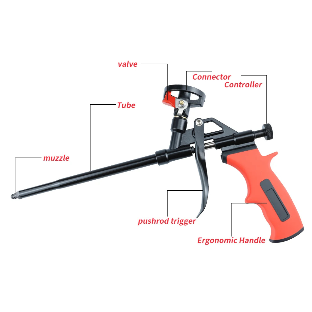 Foam Expanding Spray Gun, Polyurethane Foam Metal Sprayer Caulking Gun for Filling, Sealing, House Renovation Tools