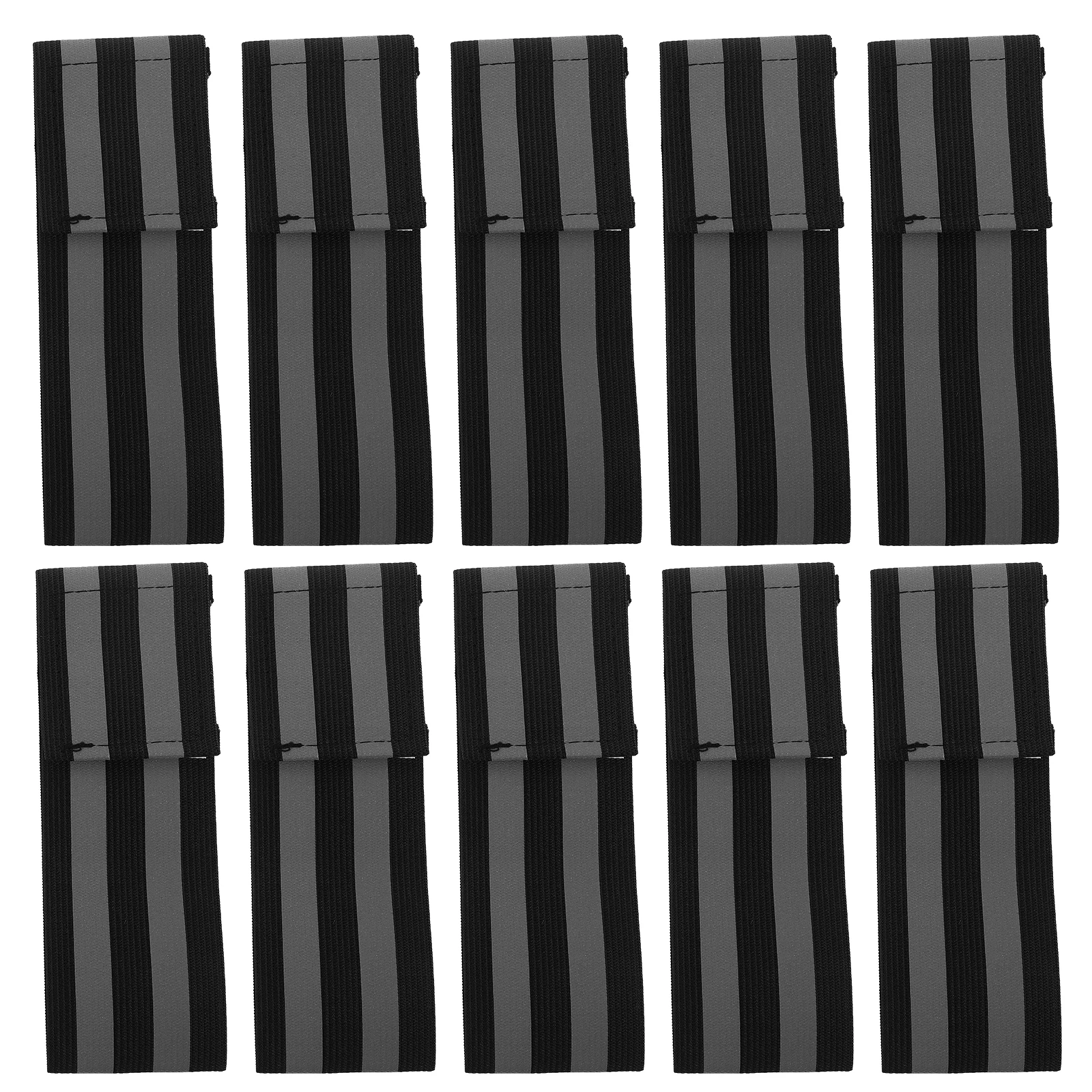 

10pcs Reflective Wristbands Black 5x35cm Bands Night Visibility Strips Riding Arm Camping Hiking