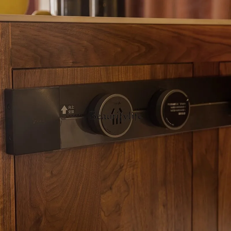 *Italian minimalist black walnut storage sideboard
