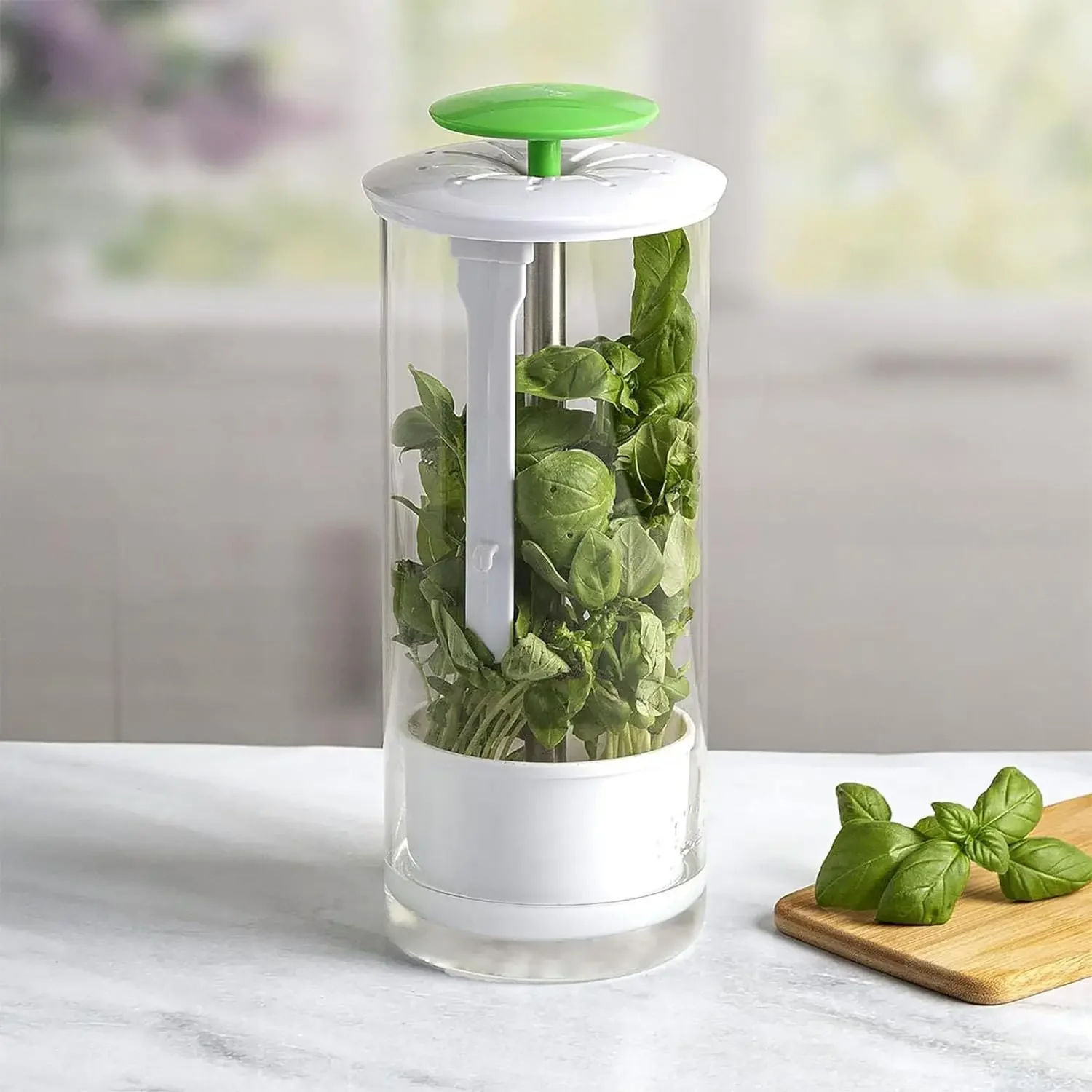 Clear Vegetable Saver Plastic Herb Storage Container Herb Saver For Refrigerator Breathable Tall Shape Fresh Herb Keeper