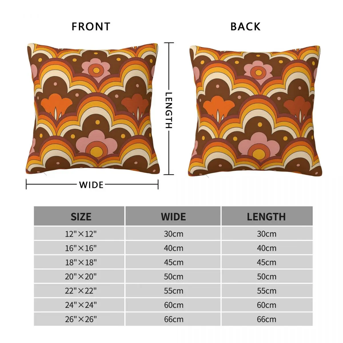 Psychedelic Flower Power Square Pillowcase Polyester Linen Velvet Creative Zip Decorative Car Cushion Cover 18
