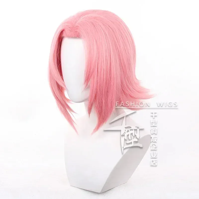 Anime Haruno Sakura Coaplay Wig Pink Short Women Cosplay Hair High Quality Hair Halloween + Free Wig Cap